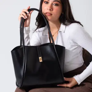 Minimalist Top-Handle Bag-black