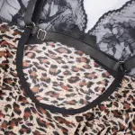 Plus Size Sheer Leopard Print Bodysuit