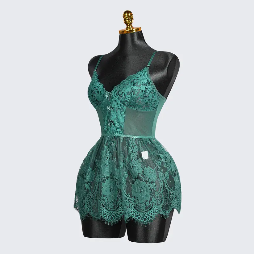 Spaghetti Strap Lace Babydoll Dress