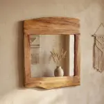 Unique Natural Design Handmade Wooden Wall Mirror