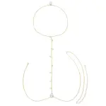 Bridal Back Body Chain with Rhinestone Tassel and Teardrop Waist Chain