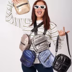 Metallic Puffy Bag Blue