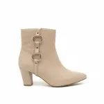 Elegant ankle boots with metallic ring details B-49