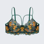 Floral Embroidery Pure & Seductive Bra Thong Lingerie Set