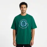 Green Oversized Circle Chest Print T-Shirt