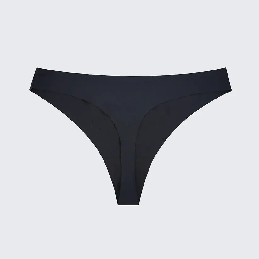 Seamless Ice Silk Low Rise Cotton Crotch Thong Panty