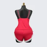 Plus Size Satin Red Pajama Set