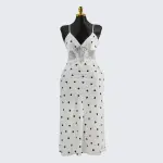 Satin Heart Printed Nightgown