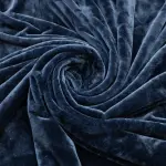 Flannel Fleece Throw Blanket (Dark Blue)