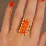 Woven Statement Ring Stainless Steel Pure RI-21
