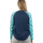 Crew Neck Long Sleeve Turquoise Top