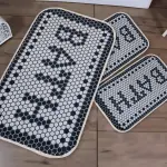 Hexagon Digital Bathroom Set Non Slip 3Pieces