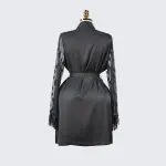 Luxurious Silk Lace Trimmed Kimono Robe