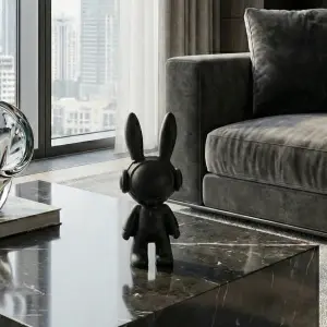 Headphone Bunny Figurine