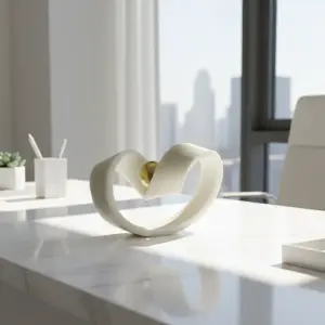 Modern Marble Loop Sculpture