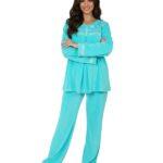 Women’s Velvet Pajama Set – Soft Embroidered Winter Sleepwear | Cozy Warm Homewear