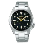 SEIKO Men's Hand Watch 5 SPORTS Stainless Band, Black Dial SRPE57K1