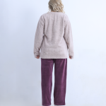 Soft Velvet Pajama Set – Cozy “Good Night” Embroidered Loungewear