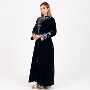 Elegant Red Reception Abaya with White Embroidery – Royal Style
