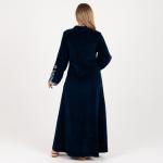 Women’s Long Sleeve Winter Abaya – Jacquard Textured Cotton – Warm Home Wear – Maxi Length Galabeya