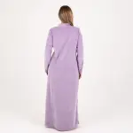 Long Velvet Abaya | Full Sleeves | Double White Side Lines – Elegant Sport Look