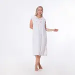 Cotton Embroidered Nightgown – Short Sleeves