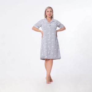 Printed Summer Cotton Nightgown – Classic Lazy Swivel Print