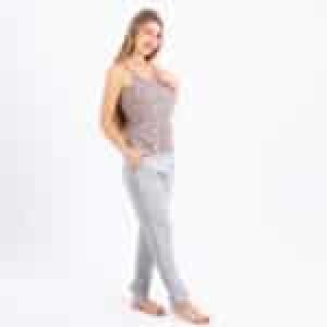 Soft Grey Paisley Cotton Pajama Set