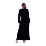 Black Embroidered Velvet Cotton Abaya – Soft Winter Loungewear
