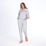 Cotton Pajama Set – Zipper Jacket & Embroidered Pajama