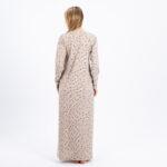 Ribbed Nightgown with Floral Print – Elegant & Soft