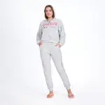 Cotton Pajama Set – Zipper Jacket & Embroidered Pajama