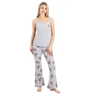 Women’s Butterfly Print Pajama Set – Sleeveless Top & Long Pants