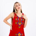 Women’s Sleeveless Embroidered Cotton Nightgown