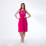 Sleeveless Cotton Nightgown – Short, Embroidered & Perfect for Summer Comfor