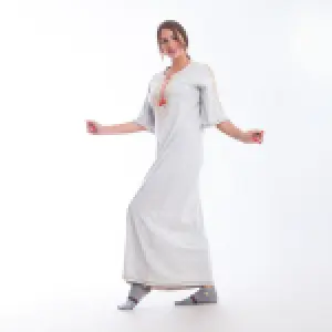 Embroidered Cotton Summer Nightgown – Long, Wide-Sleeve Design for Breathable Comfort