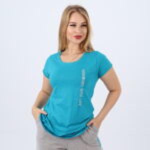 Women’s Cotton Pajama Set – Short Sleeve Top & Wide-Leg Pants
