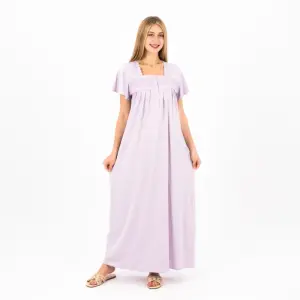 Summer Half-Sleeve Cotton Abaya for Women – Elegant Embroidered Design