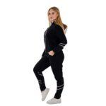 Women’s Black Hooded Tracksuit Set – Zip-Up Hoodie & Jogger Pants