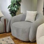 gray round sofa