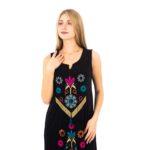 Embroidered Sleeveless Maxi Dress