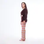 Casual Pajamas, Lounge Pajamas, Mix & Match Sets, Other Pajamas, Pajamas Brown Checkered Winter Pajama Set