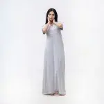 Printed Cotton Summer Nightgown – Long, Loose-Fit with Half Sleeves for All-Night Comfort