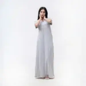 Printed Cotton Summer Nightgown – Long, Loose-Fit with Half Sleeves for All-Night Comfort