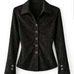 Black Shimmer Buttoned Top