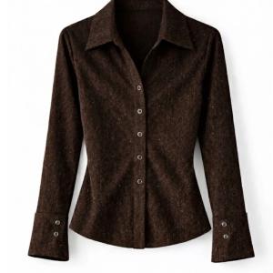 Brown Shimmer Buttoned Top