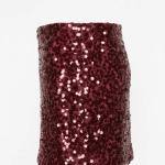 Burgundy Sequin Mini Skirt