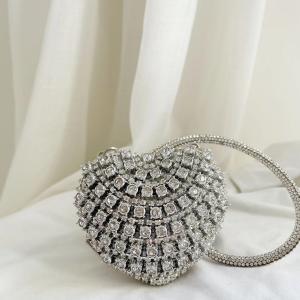 Silver Mini Heart-Shaped Clutch