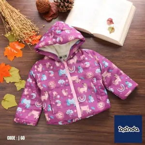 جاكيت ووتربروف مبطن من الداخل موف يونيكورن قوس قزح