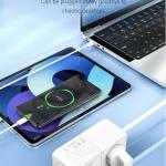 Recci RC48U Wall Charger, 3 Ports, 65W - White